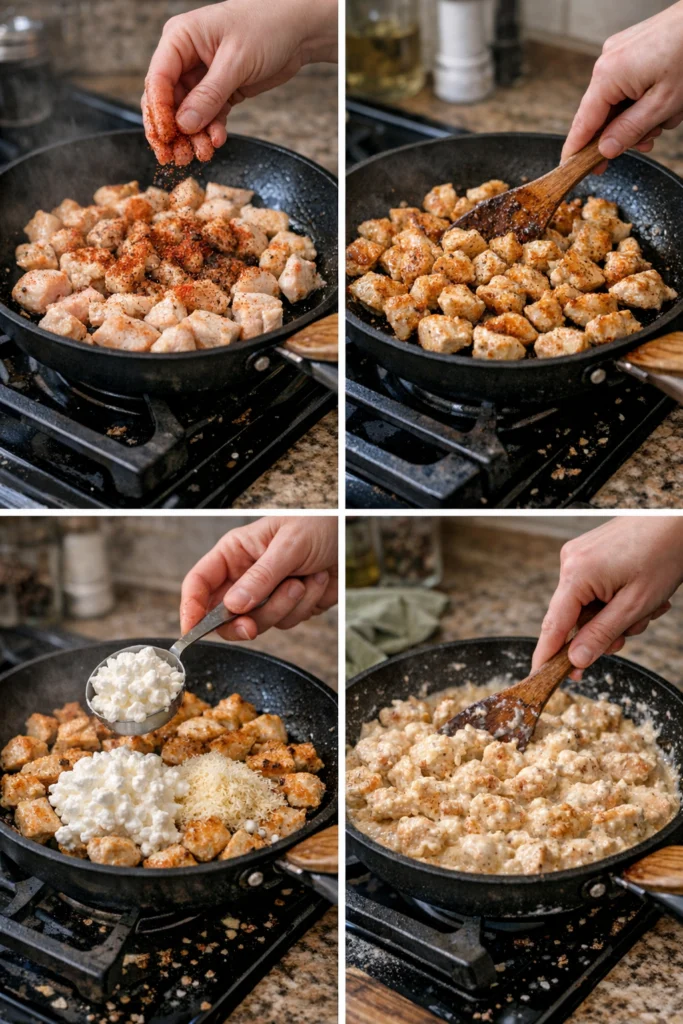 Cottage Cheese Parmesan Firecracker Chicken