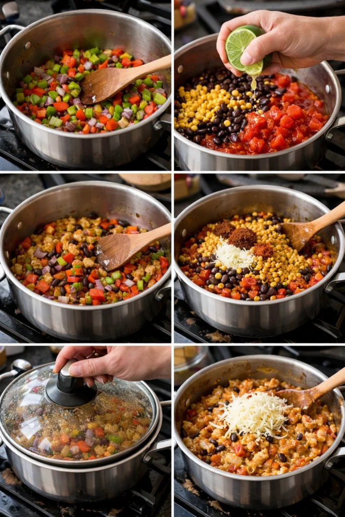Creamy Black Bean Fajita Pasta