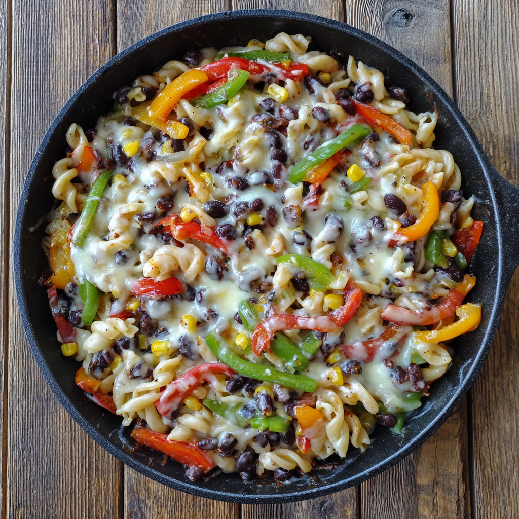 Creamy Black Bean Fajita Pasta