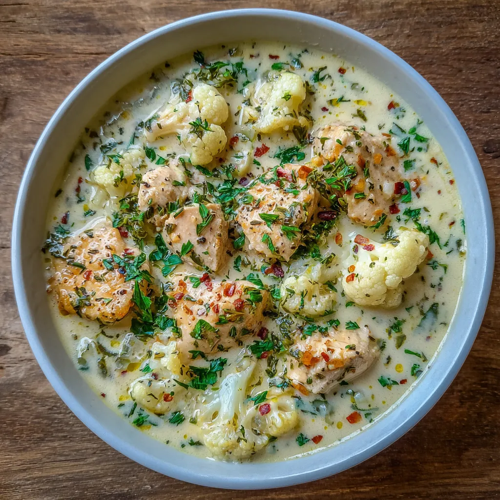 Chicken and cauliflower comfort soup