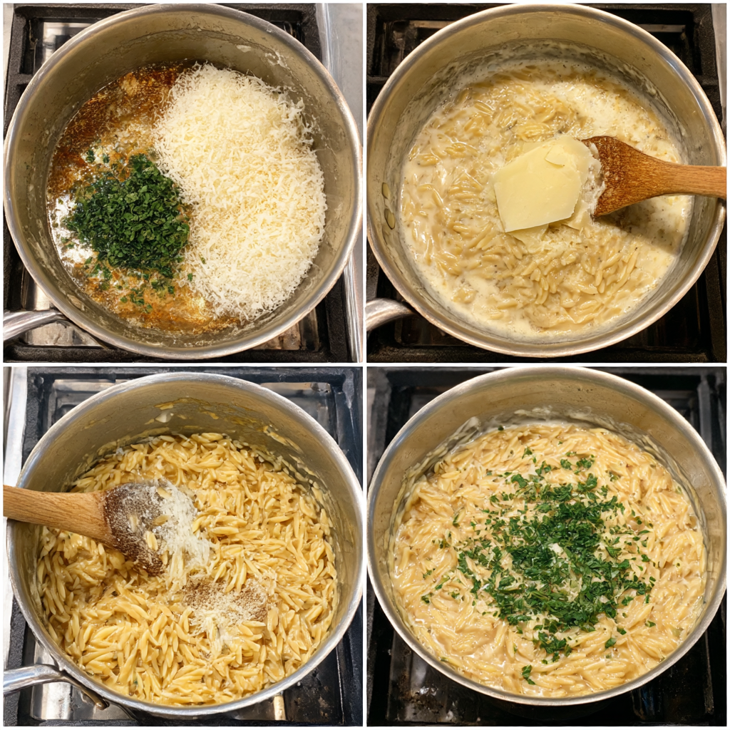 Creamy Garlic Parmesan Orzo Recipe
