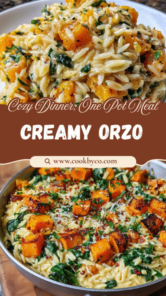 Creamy Orzo with Butternut Squash and Spinach