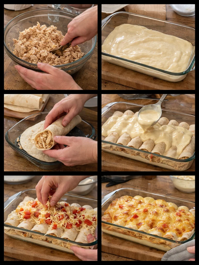 Creamy Queso Chicken Enchiladas