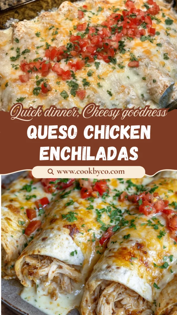 Creamy Queso Chicken Enchiladas