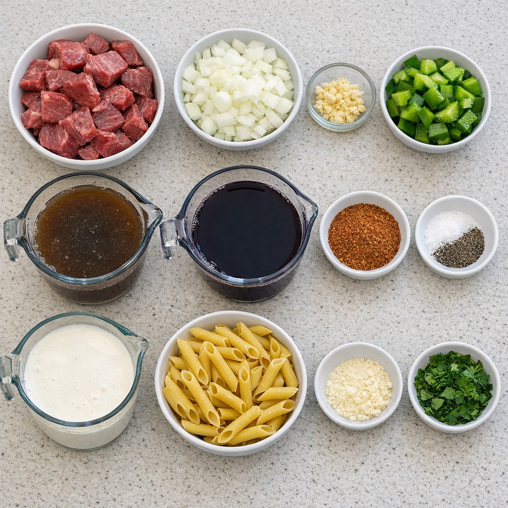 Crock Pot Creamy Cajun Beef Pasta