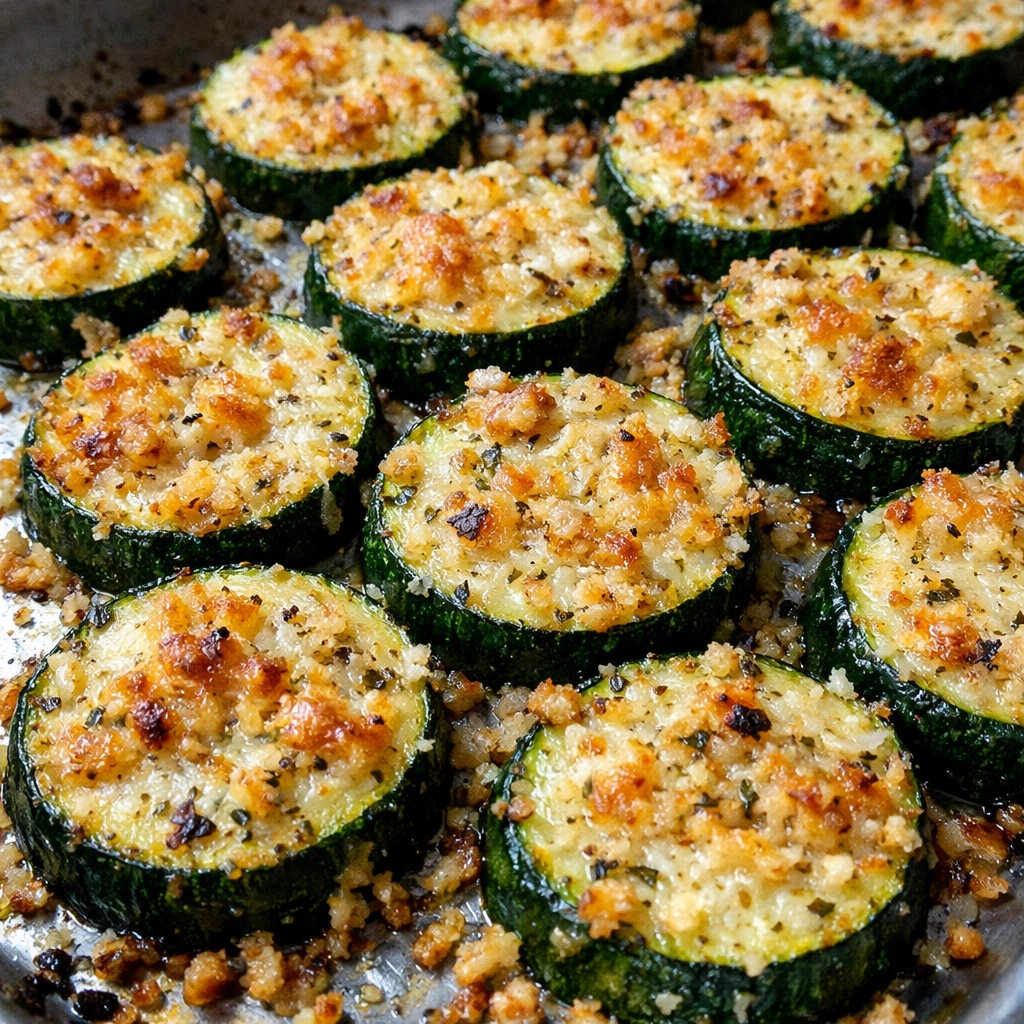 Crunchy Garlic Parmesan Roasted Zucchini