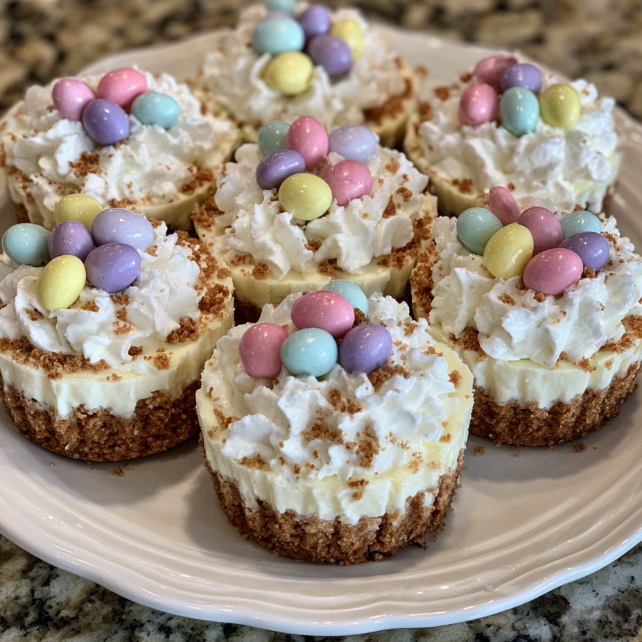 Easter No-Bake Mini Cheesecakes