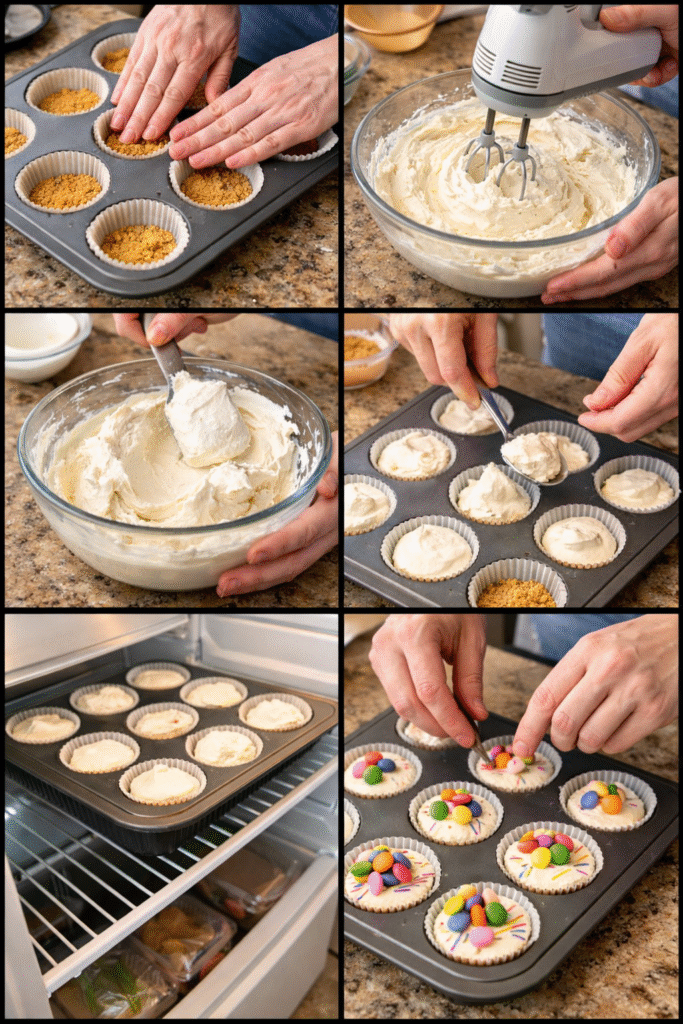 Easter No-Bake Mini Cheesecakes