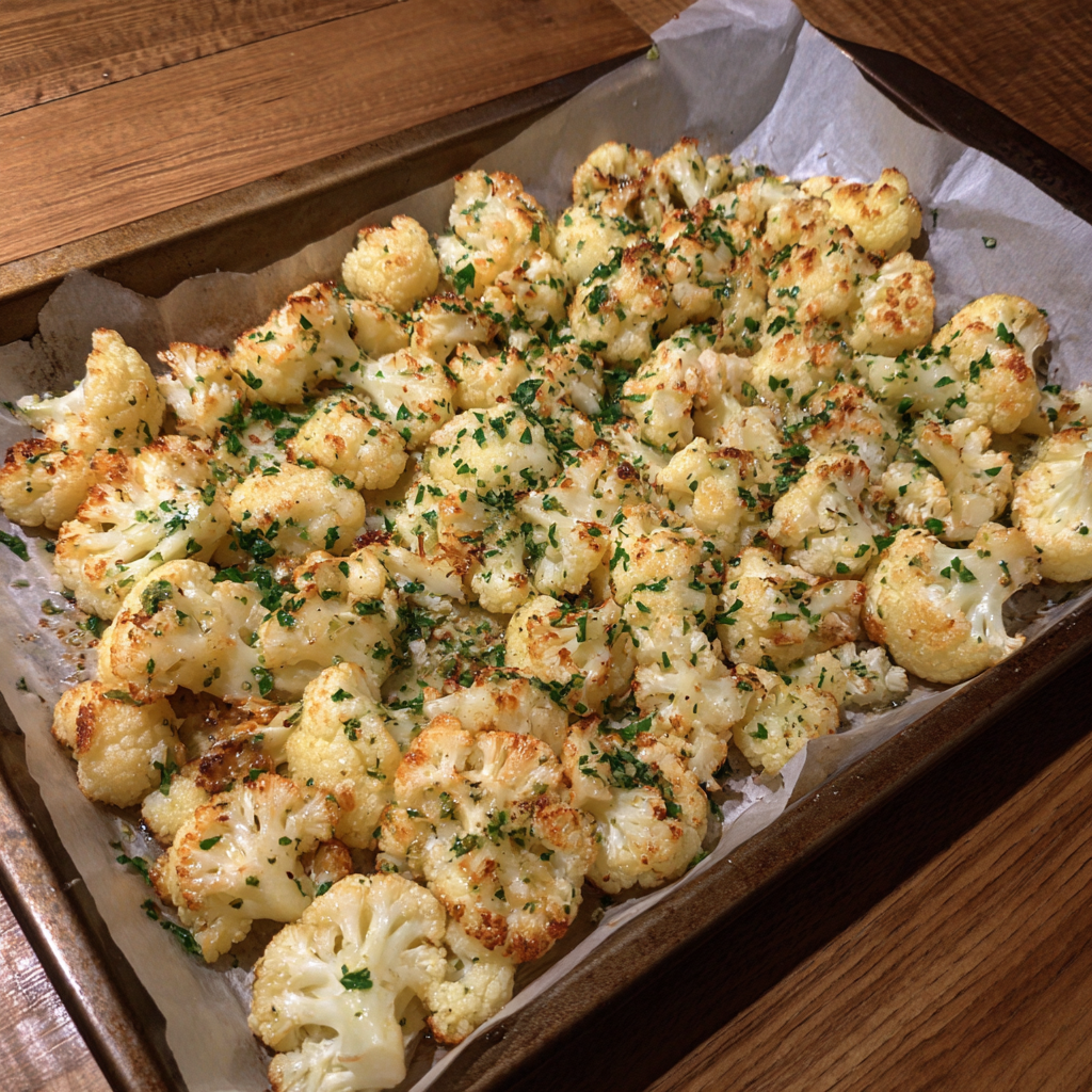 Garlic Butter Roasted Cauliflower
