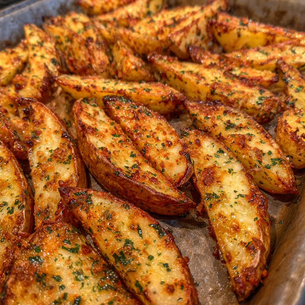 Garlic Parmesan Potato Wedges