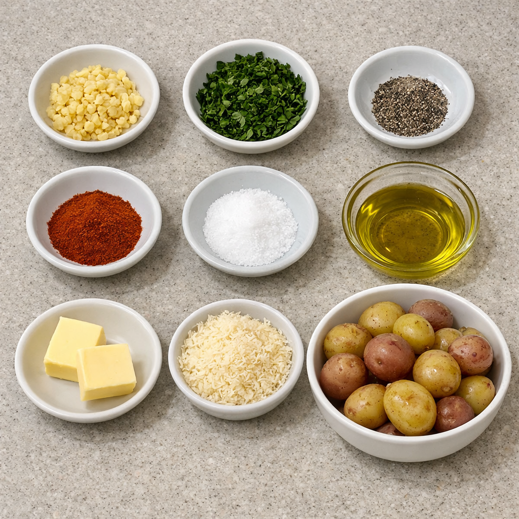 Garlic Parmesan Smashed Potatoes