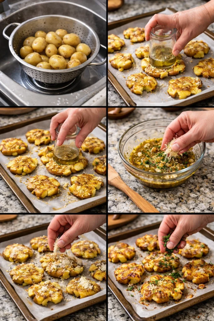 Garlic Parmesan Smashed Potatoes
