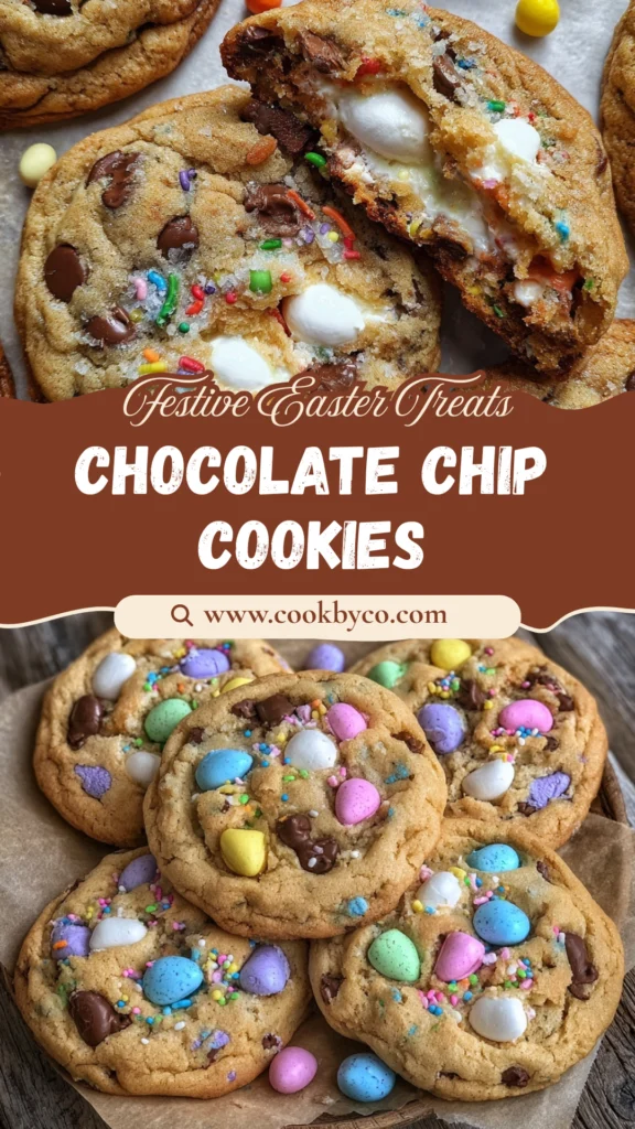 Giant Chocolate Chip Peep Stuffed Cookies