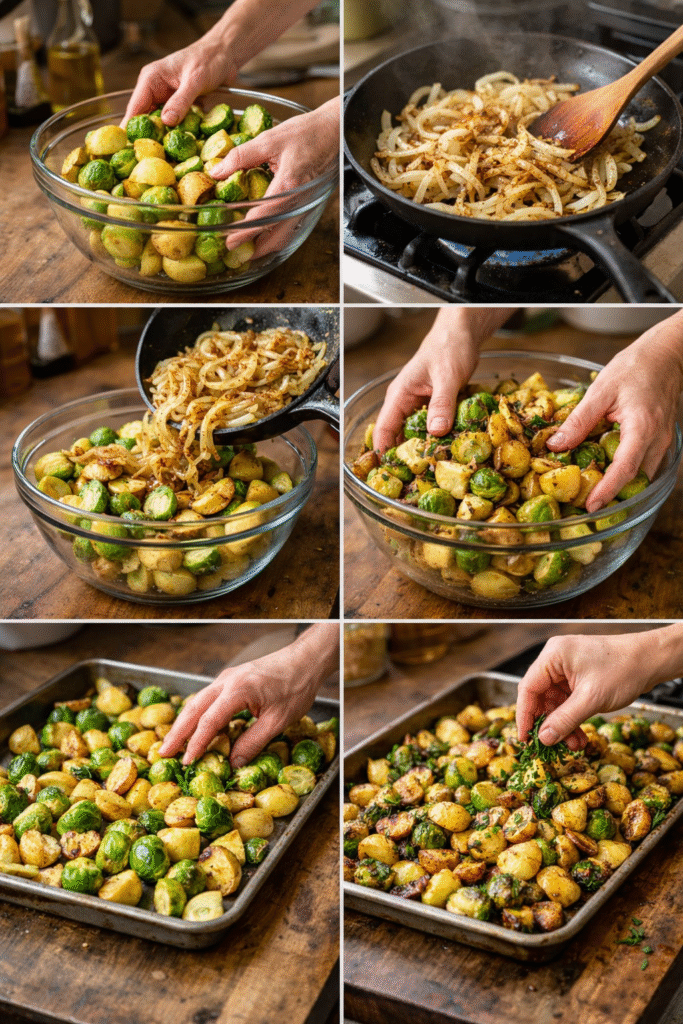 Herb-Roasted Brussels Sprouts & Golden Potatoes