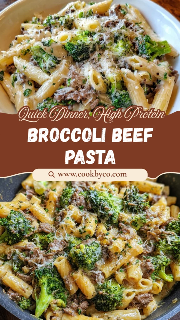High Protein Broccoli Beef Pasta