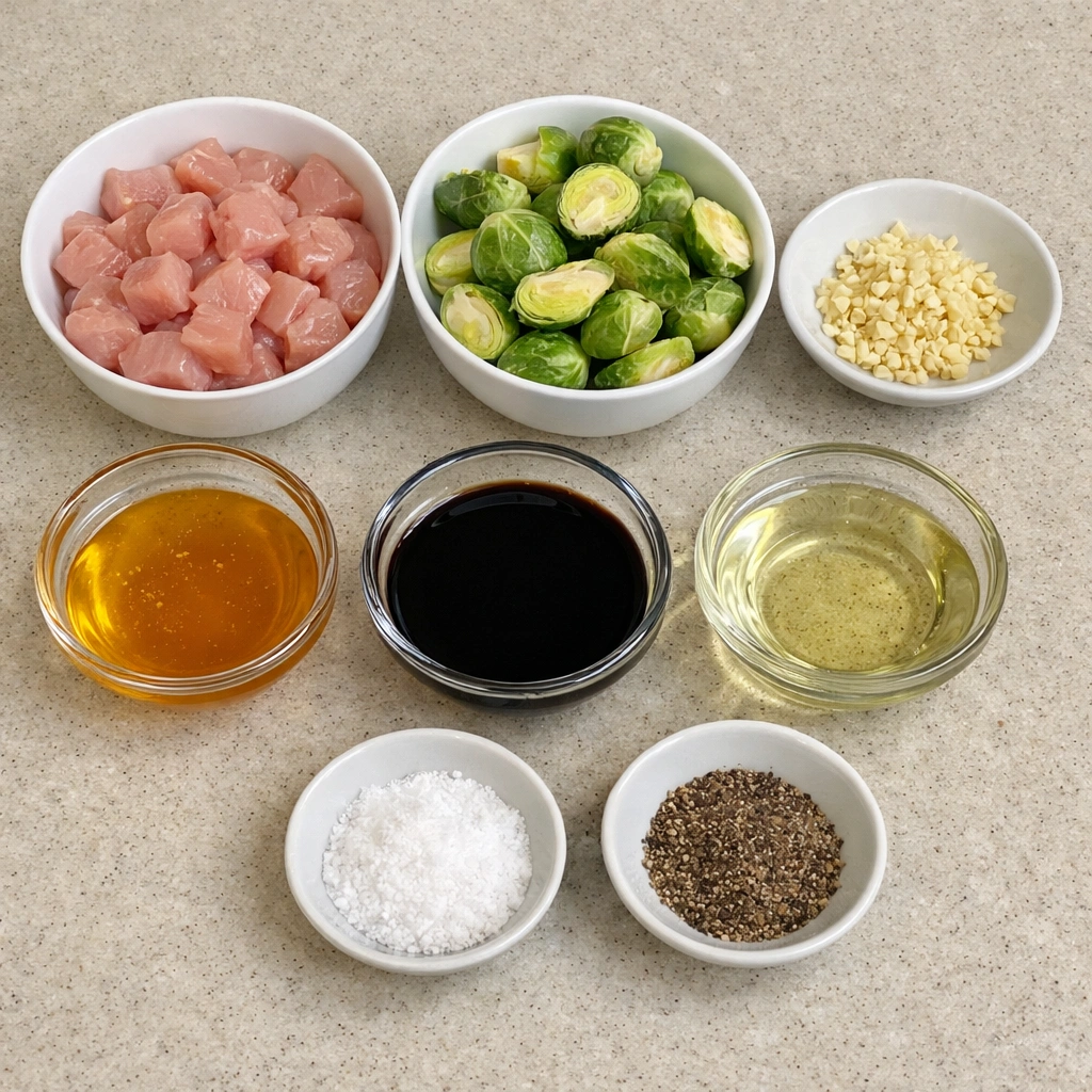 Honey Garlic Chicken Brussels Sprouts Skillet