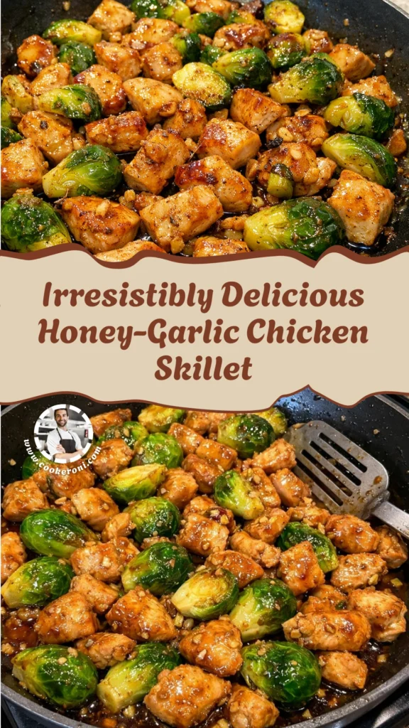 Honey Garlic Chicken Brussels Sprouts Skillet