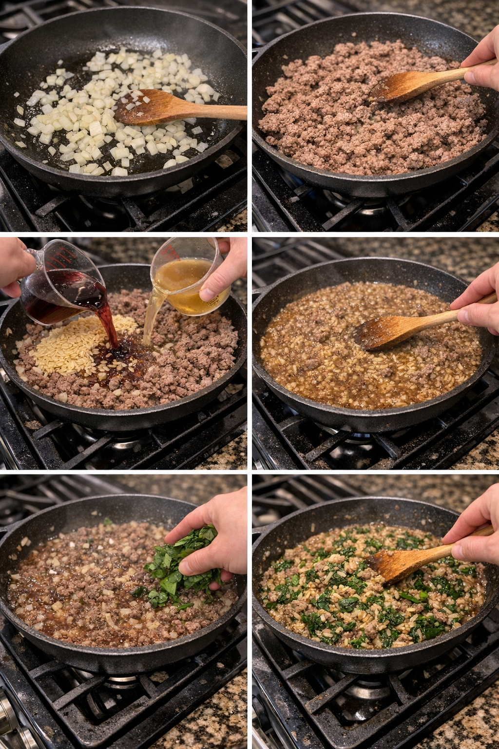 Italian Ground Beef Spinach Orzo