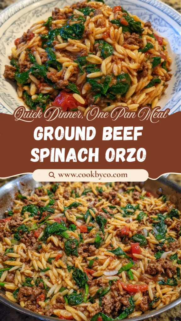 Italian Ground Beef Spinach Orzo