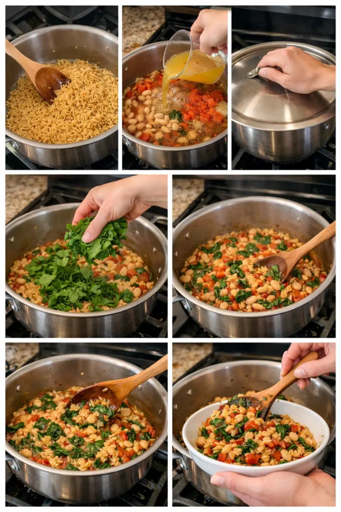 Mediterranean Orzo and Beans