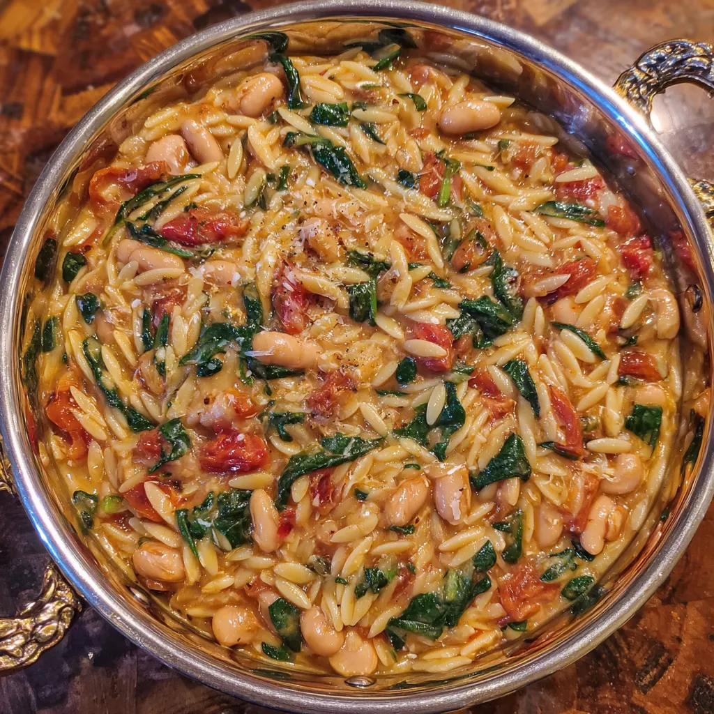 Mediterranean Orzo and Beans