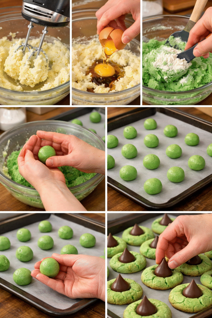 Mint Chocolate Kiss Blossom Cookies