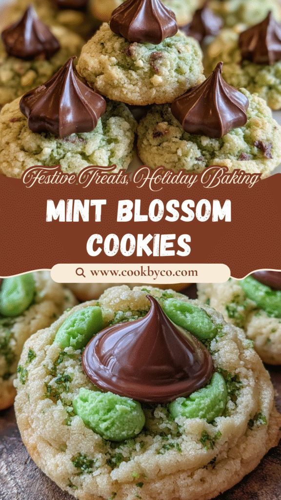 Mint Chocolate Kiss Blossom Cookies