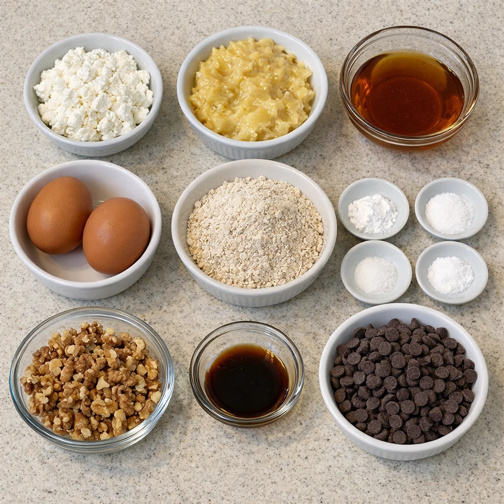 Moist Cottage Cheese Banana Muffins