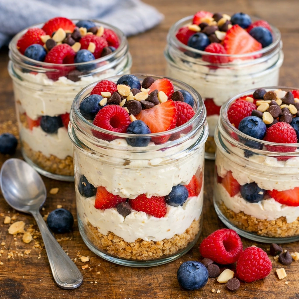 No-Bake Protein Cheesecake Jars