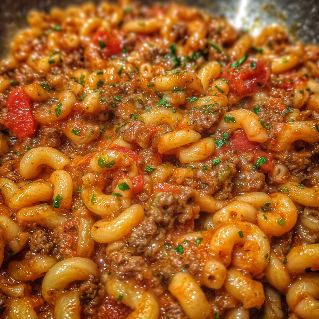 Cheesy beefaroni dinner bowl