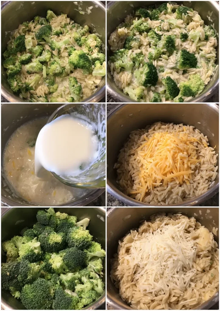 One Pot Broccoli Cheese Orzo