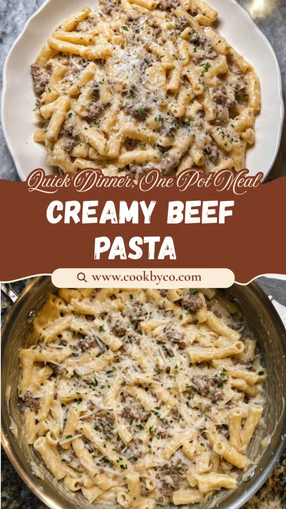 One-Pot Creamy Beef and Garlic Butter Pasta