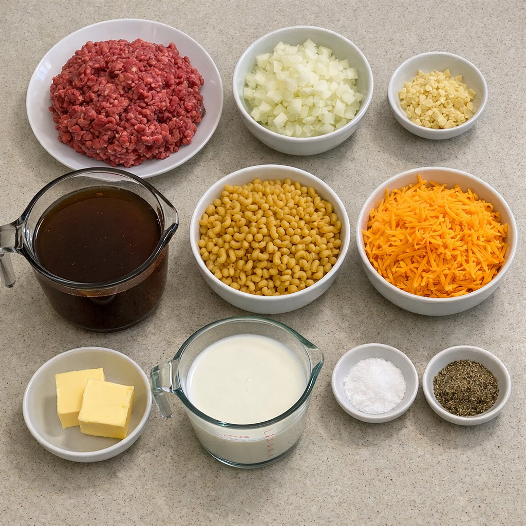 One-Pot Creamy Cheeseburger Macaroni Soup