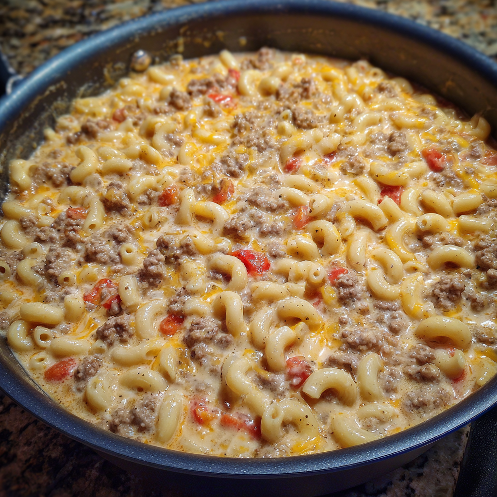 One-Pot Creamy Cheeseburger Macaroni Soup