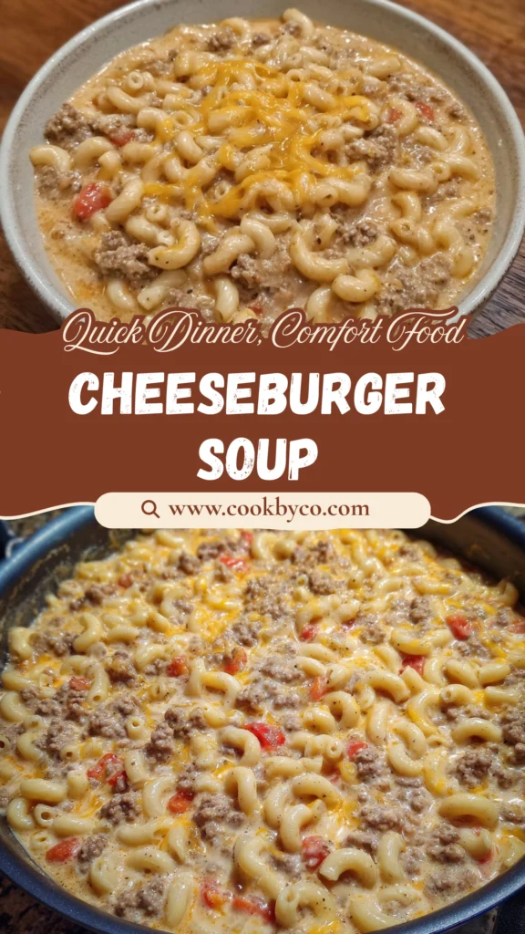 One-Pot Creamy Cheeseburger Macaroni Soup
