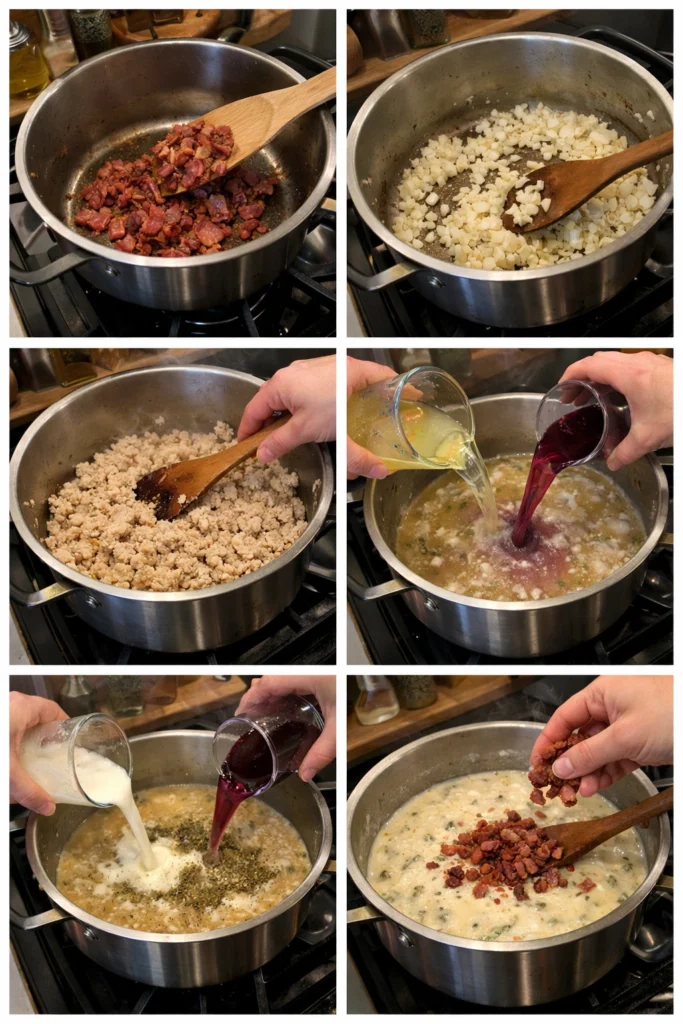 One Pot Creamy Italian Ground Chicken Soup