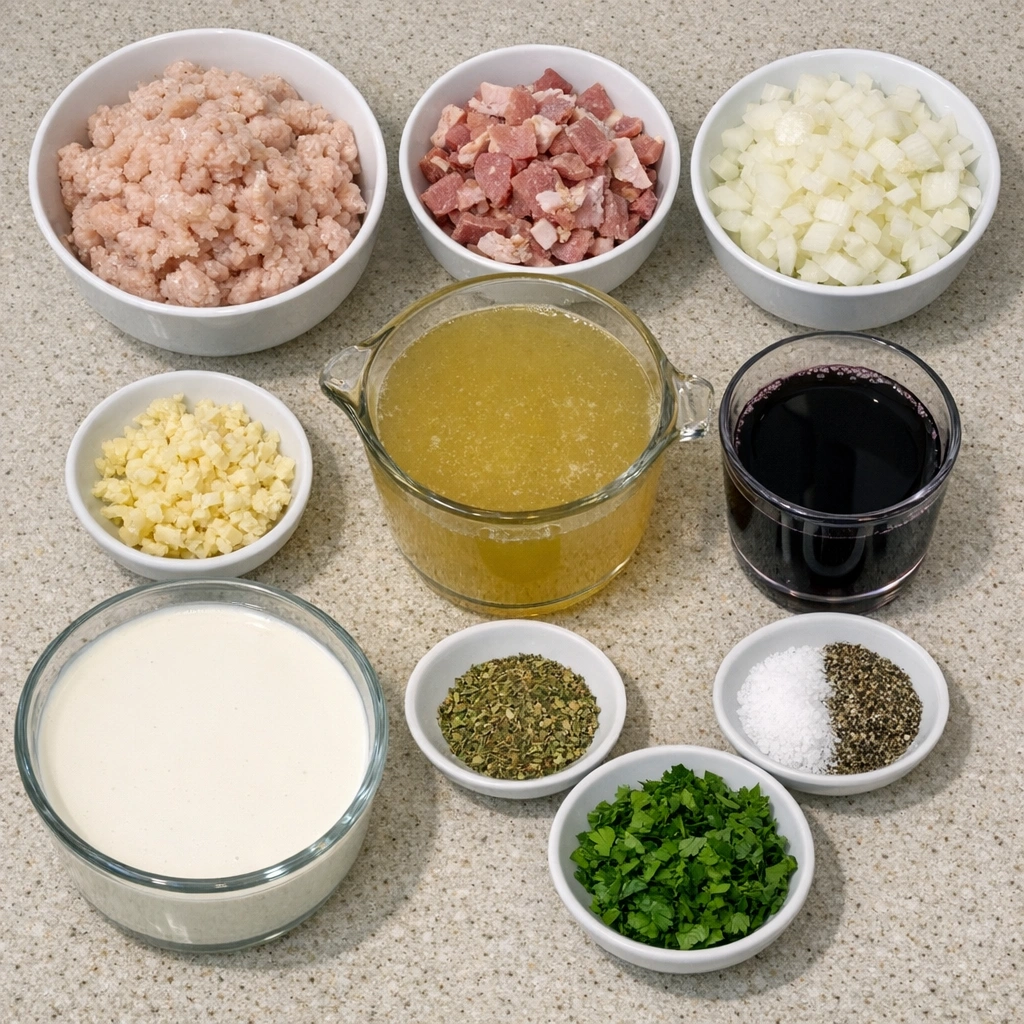 One Pot Creamy Italian Ground Chicken Soup