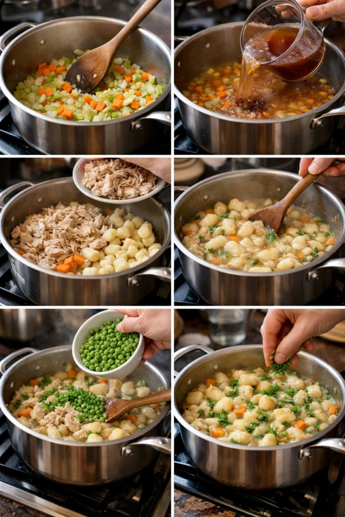 One Pot Gnocchi Chicken Pot Pie