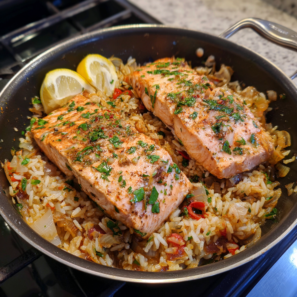 One Pot Salmon and Rice