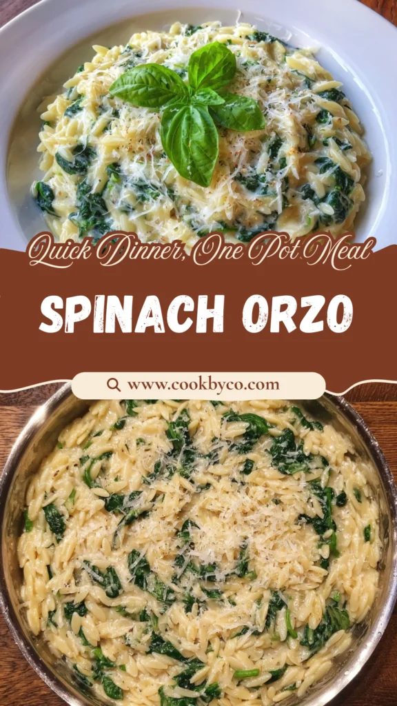 One-Pot Spinach Orzo with Parmesan