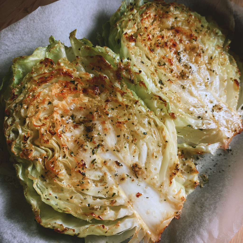 Oven Roasted Garlic Cabbage Steaks