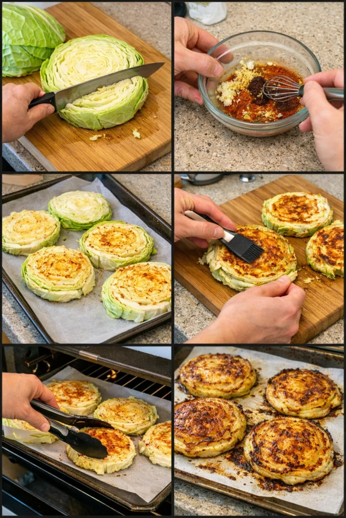 Oven Roasted Garlic Cabbage Steaks