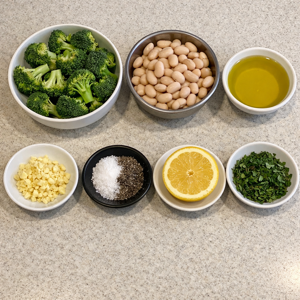 Roasted Broccoli and White Beans