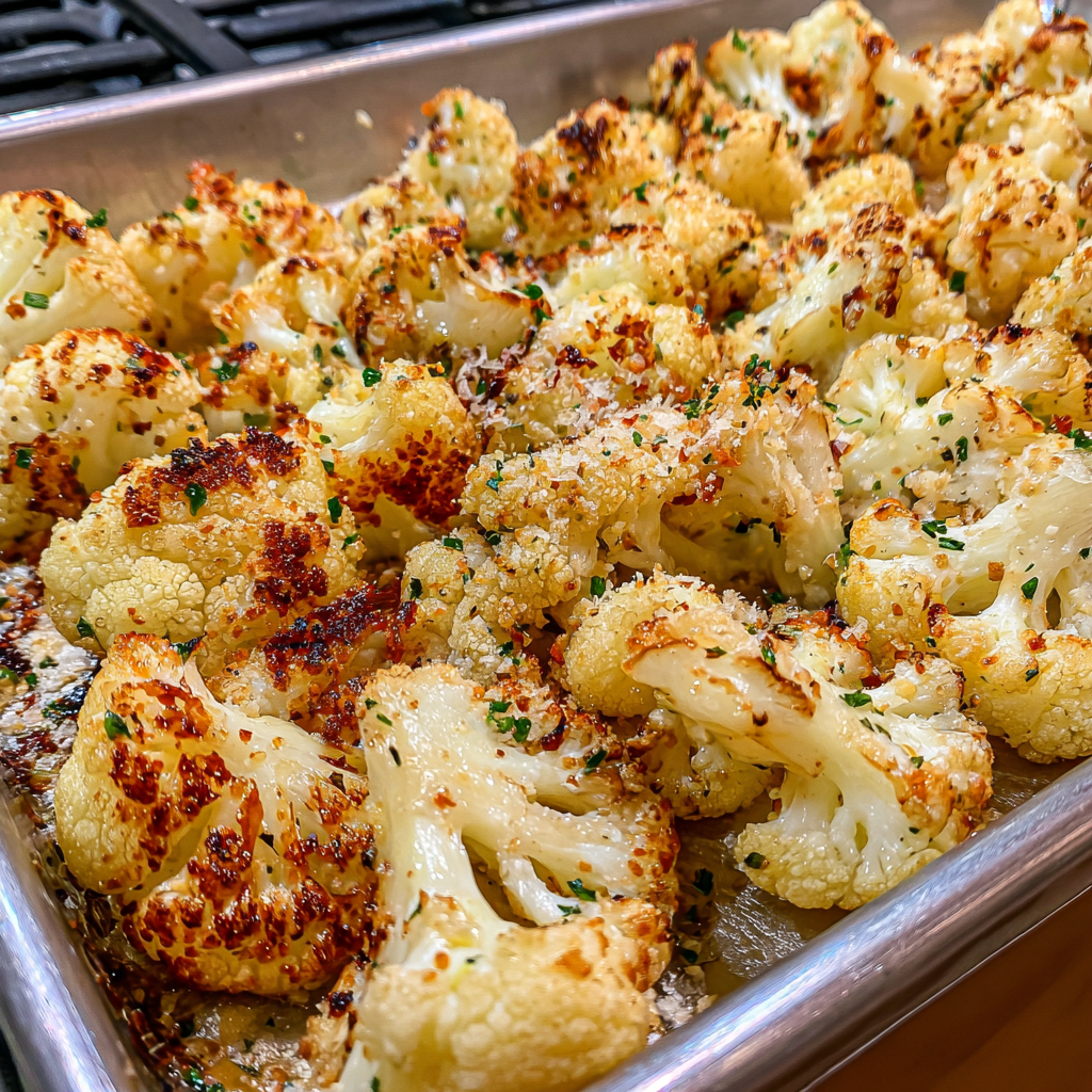 Roasted Parmesan & Garlic Cauliflower