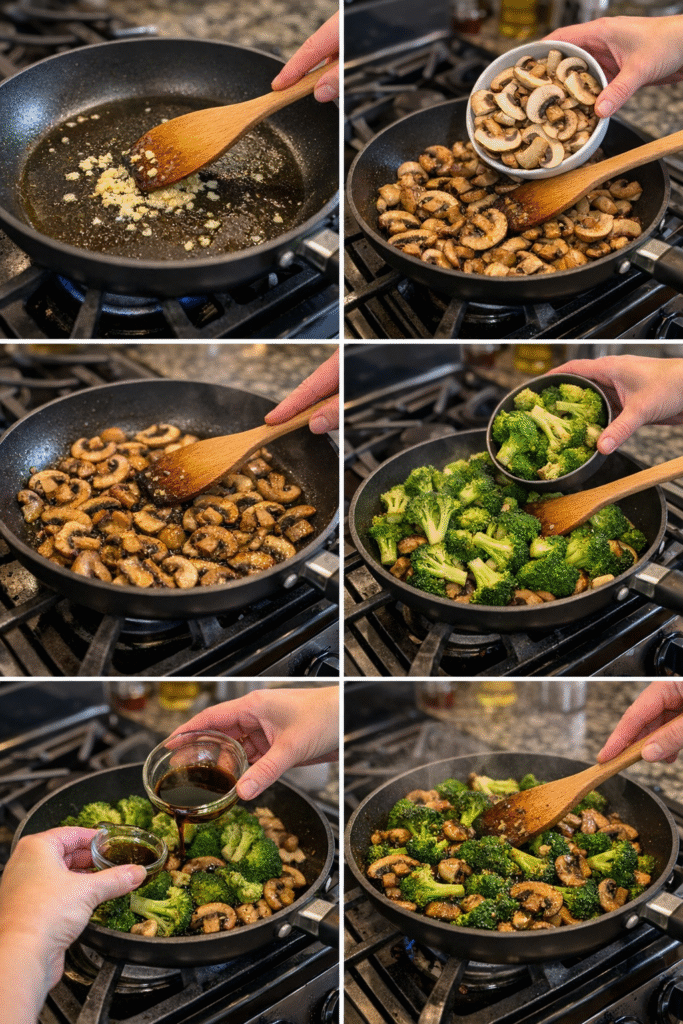 Sautéed Mushroom and Broccoli Stir-Fry
