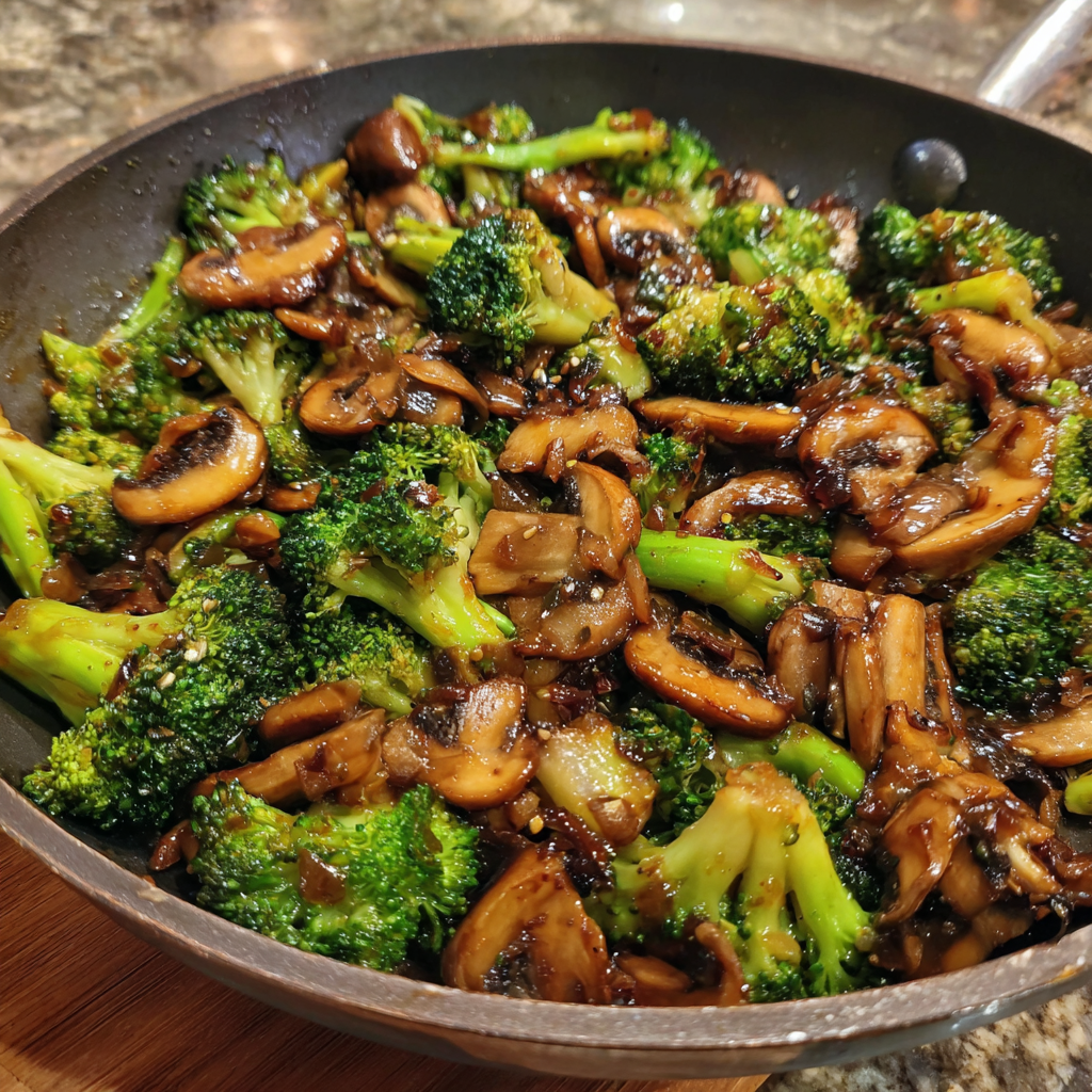 Sautéed Mushroom and Broccoli Stir-Fry