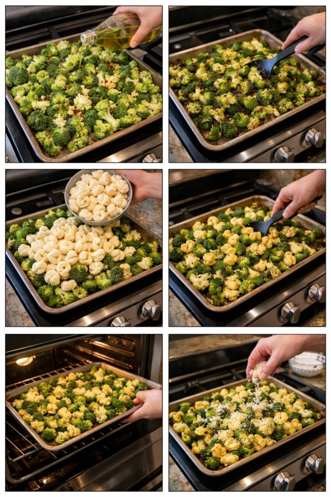 Sheet Pan Broccoli Tortellini Bake