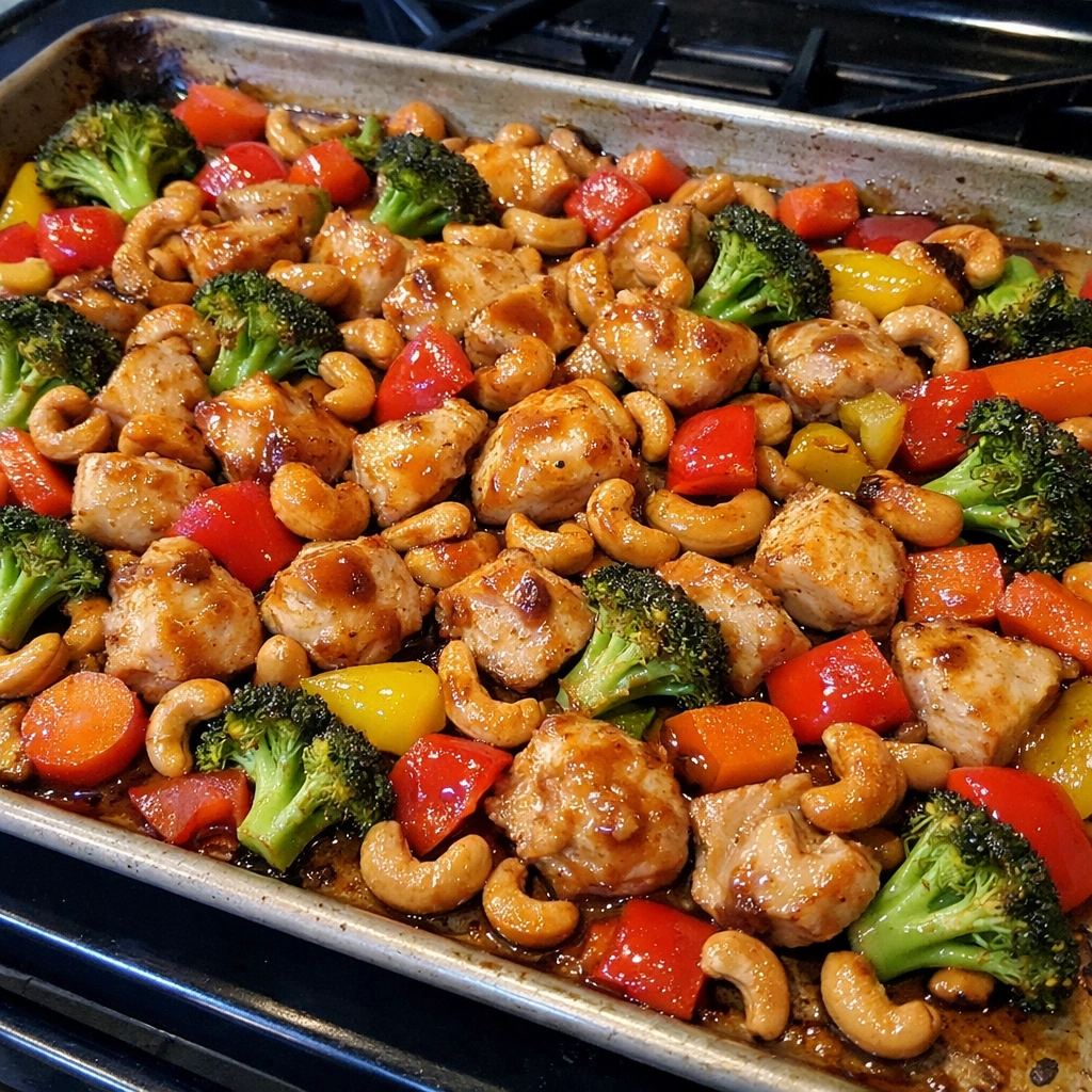 Sheet Pan Cashew Chicken
