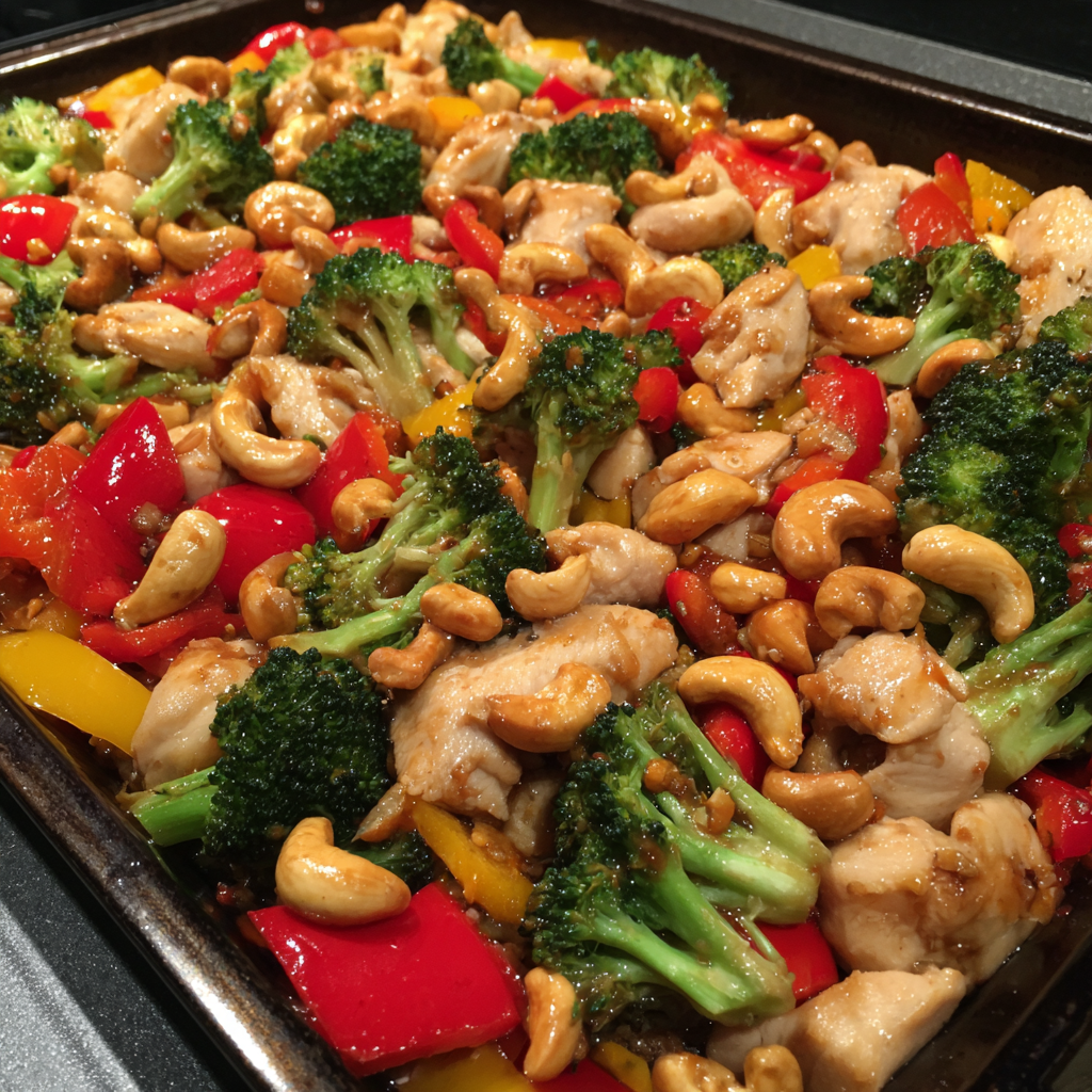 Sheet Pan Cashew Chicken