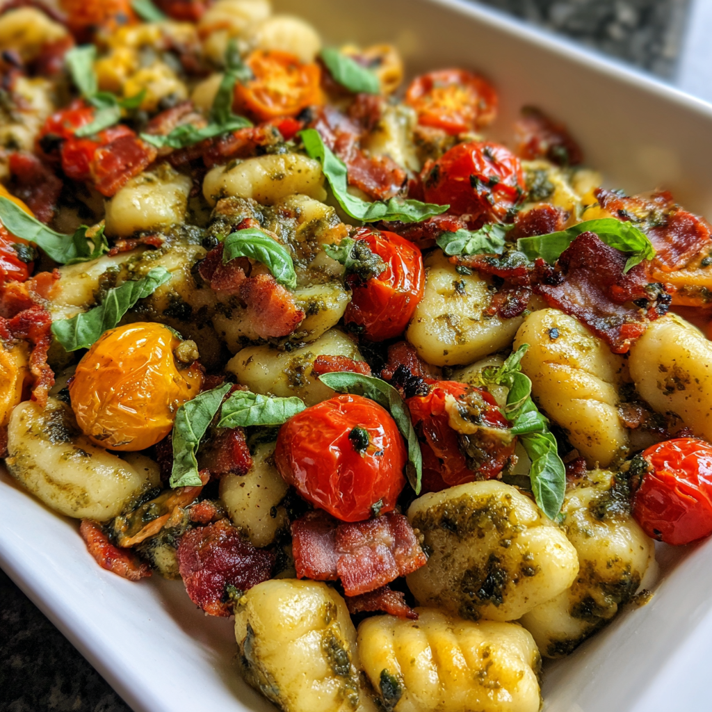 Sheet Pan Pesto Gnocchi